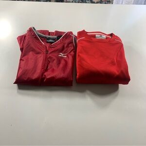 Majestic Cage Sweater w/ Mizuno Drylite Baseball Shirt Red Youth X-Large NEW